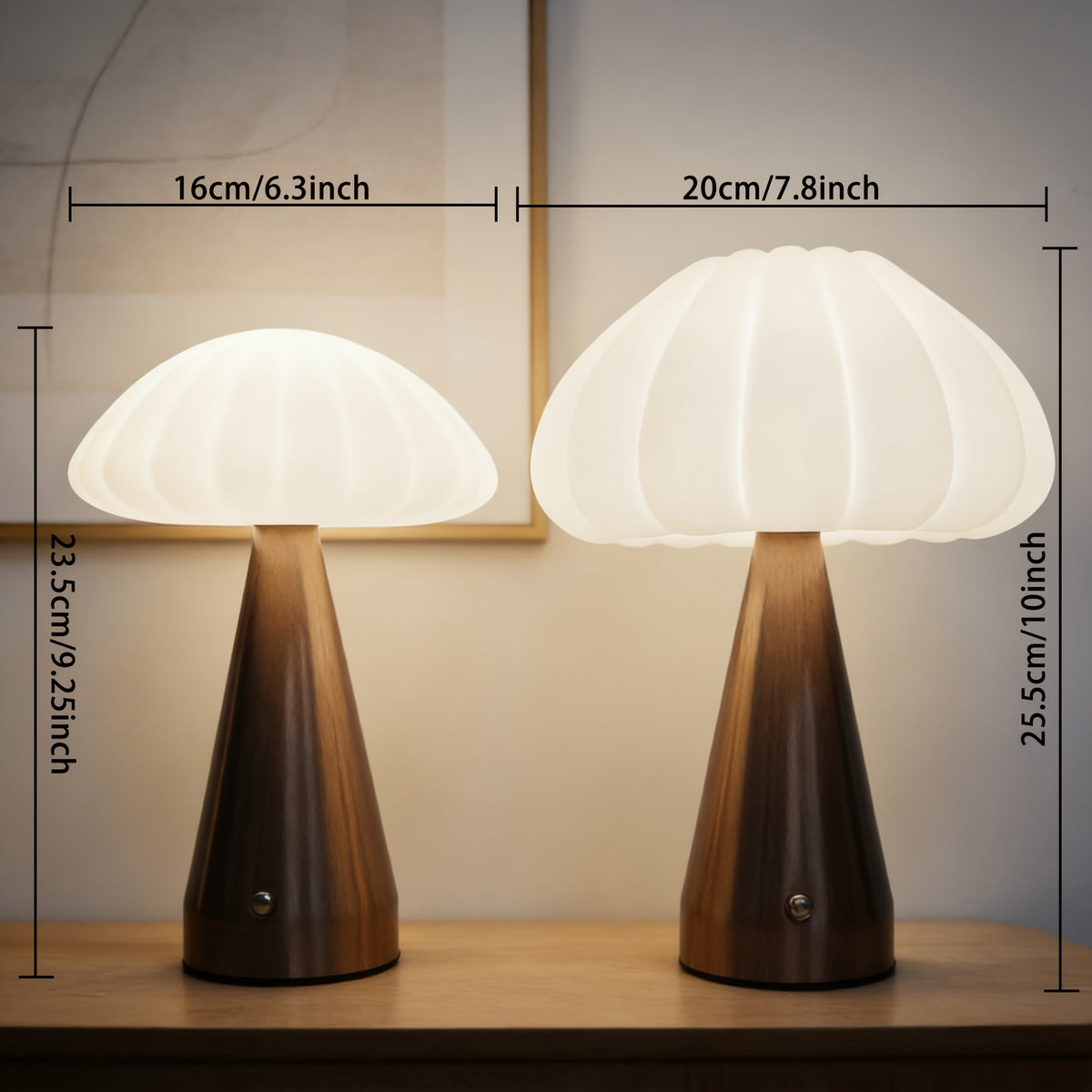 Lampe de bureau champignon tactile sans fil – Style rétro — photo 2