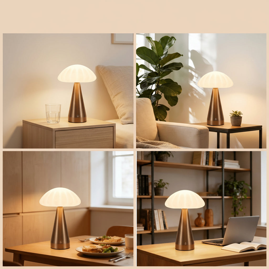 Lampe de bureau champignon tactile sans fil – Style rétro — photo 5