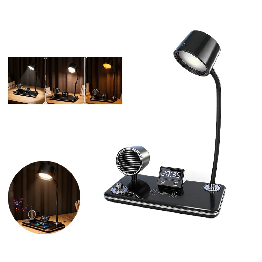 Lampe de bureau avec chargeur sans fil - Enceinte et horloge — photo 2