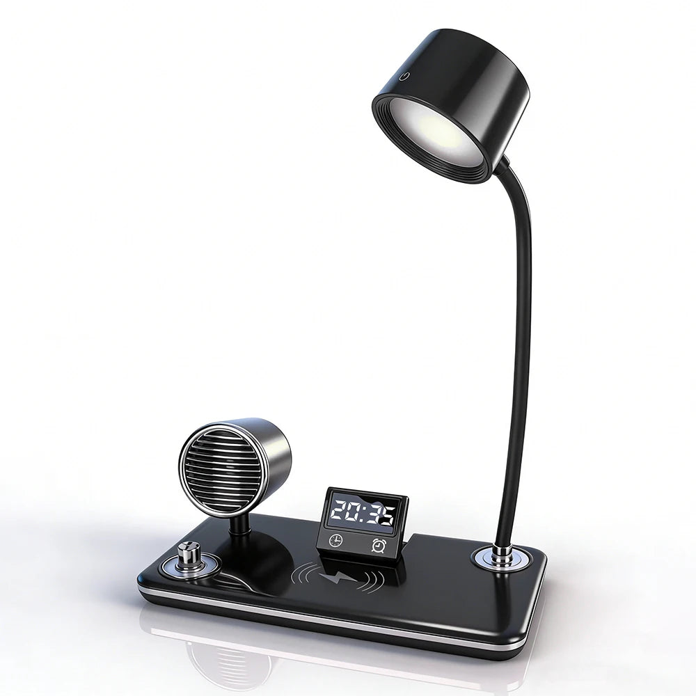 Lampe de bureau avec chargeur sans fil - Enceinte et horloge — photo 4