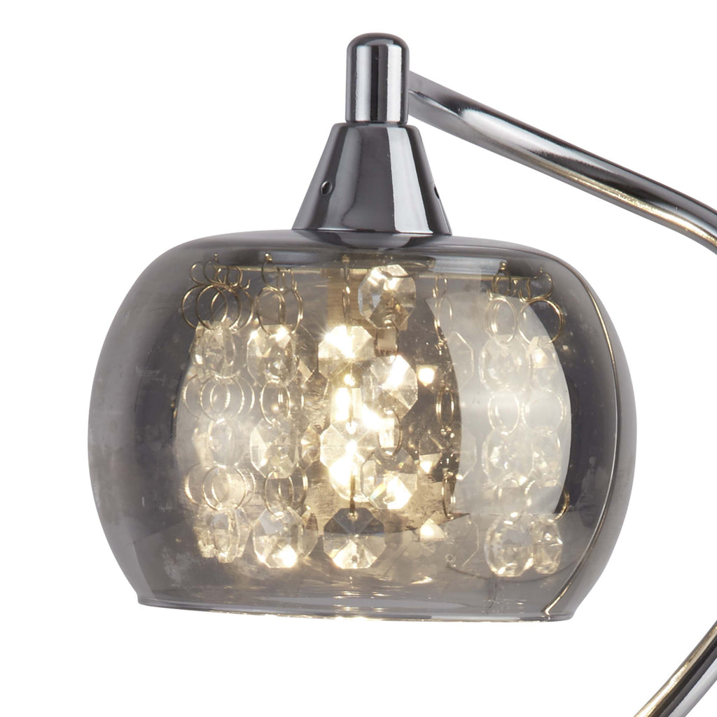 Lampe de bureau chromée globe verre fumé - Design artistique — photo 4