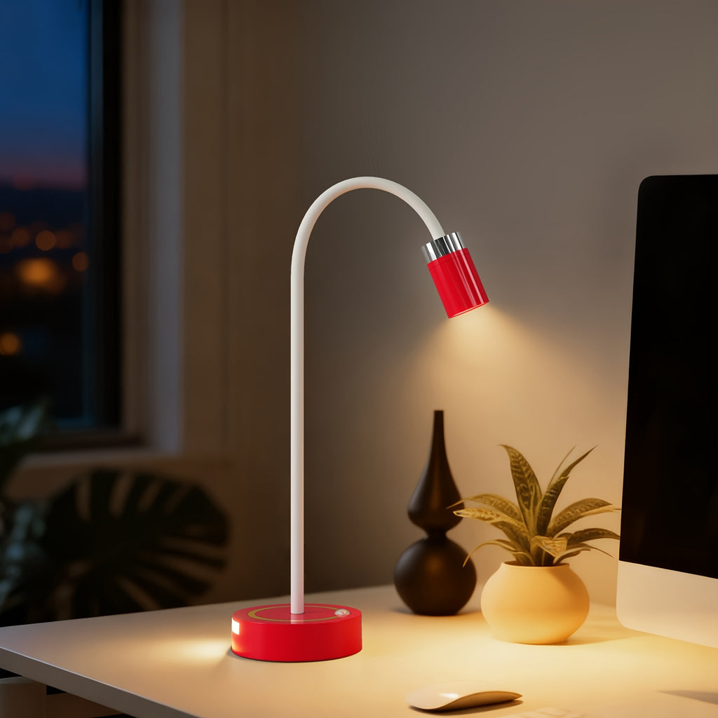 Lampe de bureau col de cygne à capteur, 4 coloris vifs, 32 cm