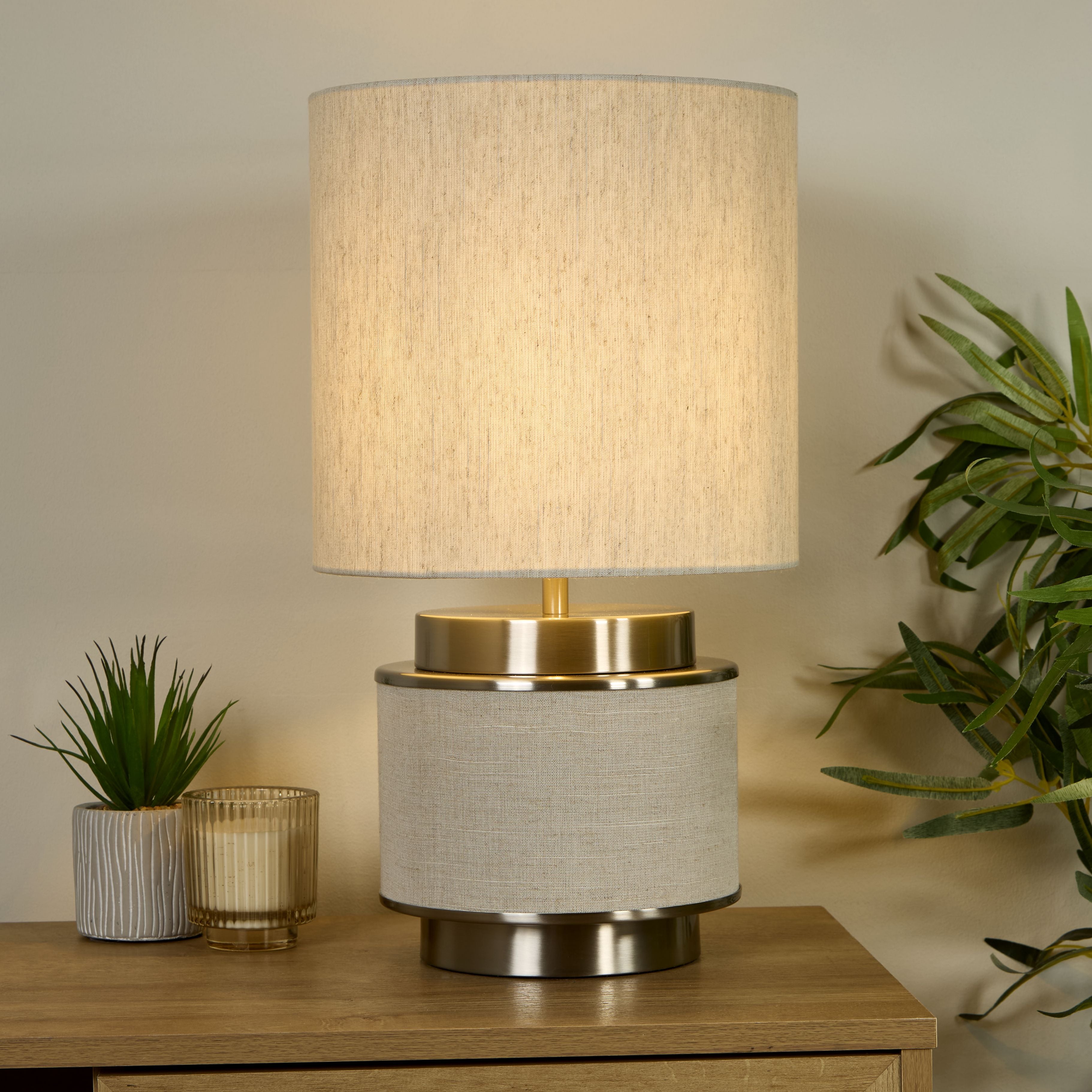 Lampe de bureau design nickel et jute - Ambiance chaleureuse — photo 1 Image