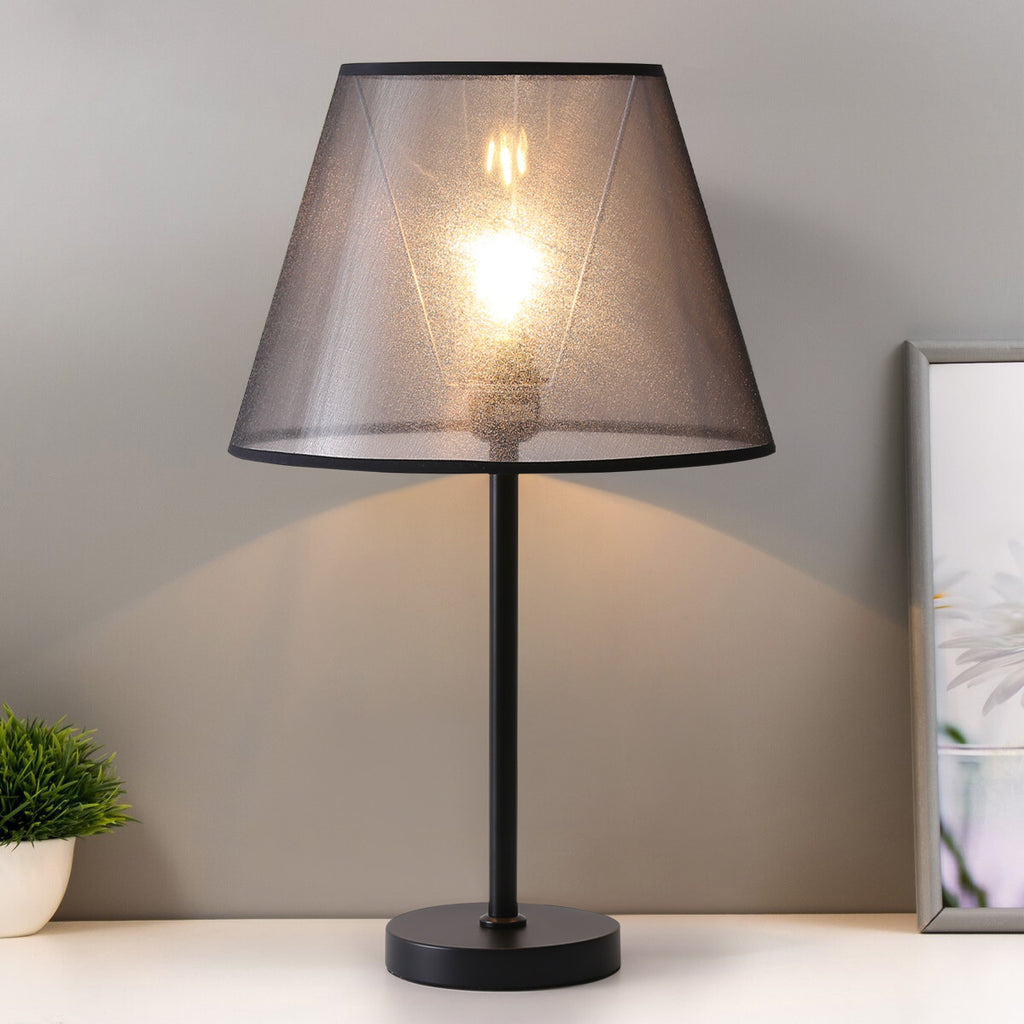 Lampe de bureau design – Lot de 3, abat-jour tissu noir — photo 1
