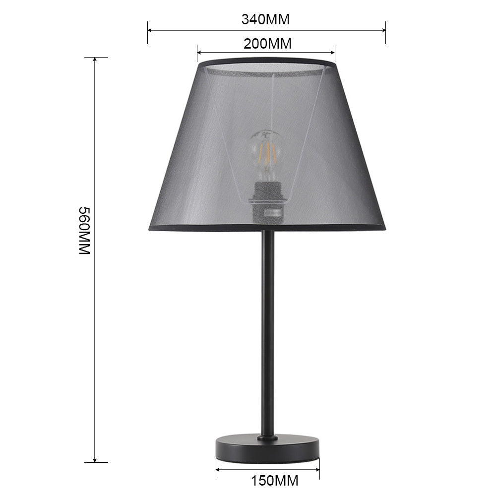Lampe de bureau design – Lot de 3, abat-jour tissu noir — photo 2