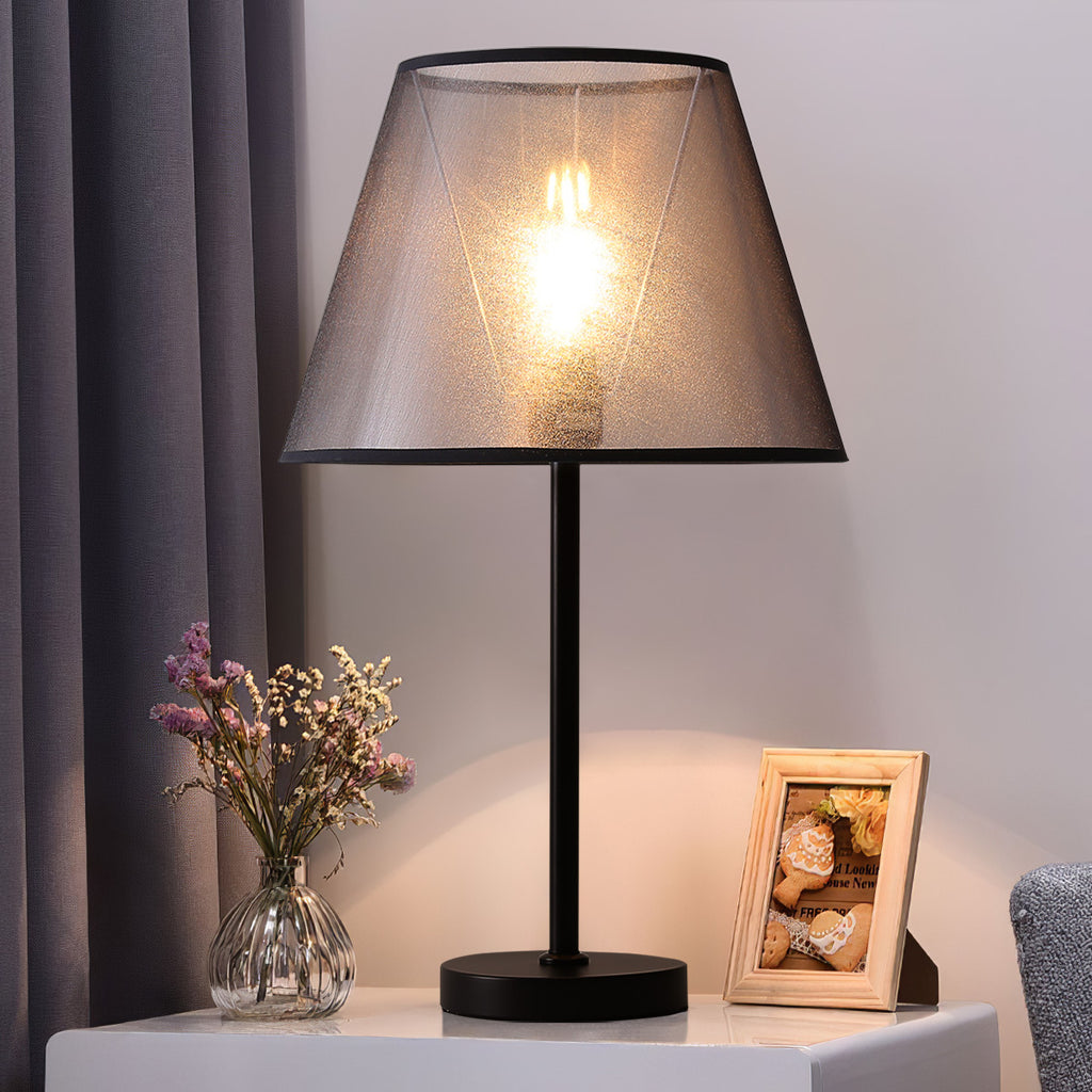 Lampe de bureau design – Lot de 3, abat-jour tissu noir — photo 4