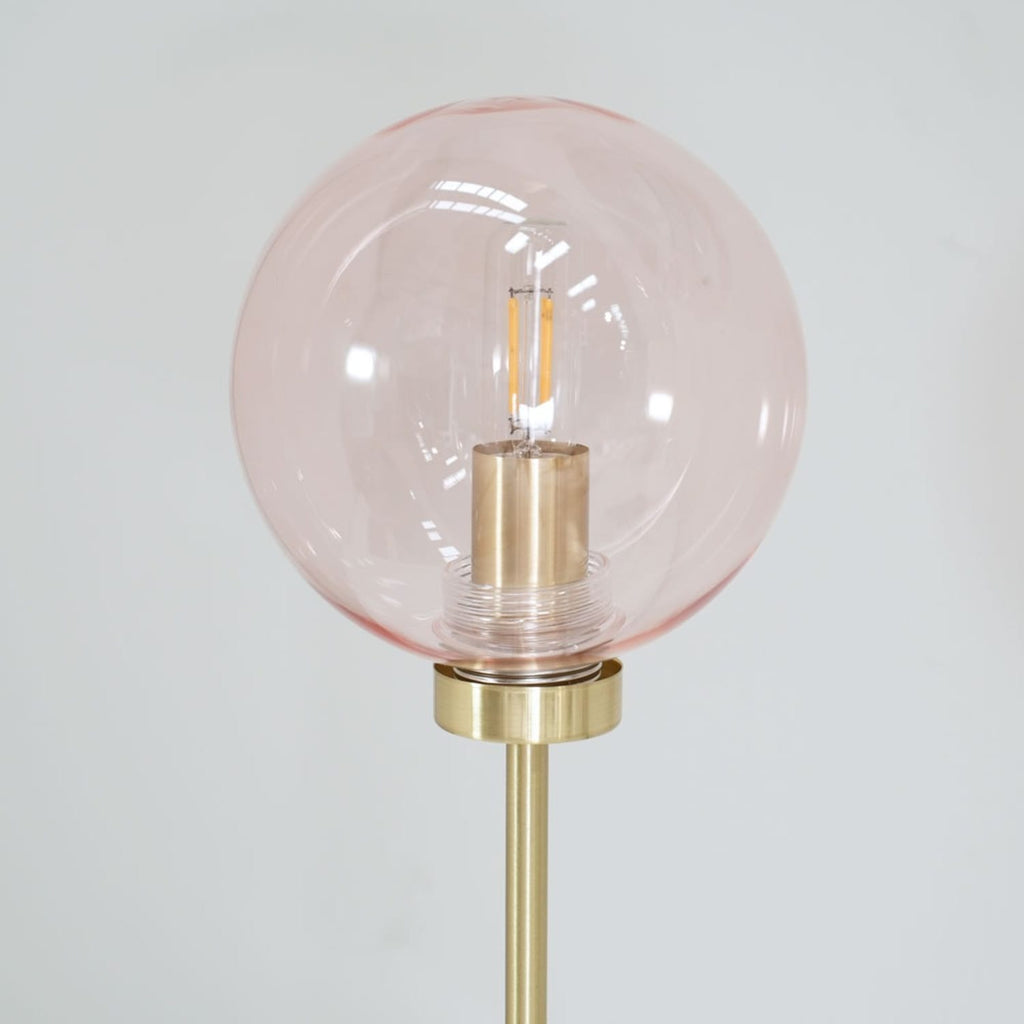 Lampe de bureau dorée globe verre rose - Élégance glamour — photo 2