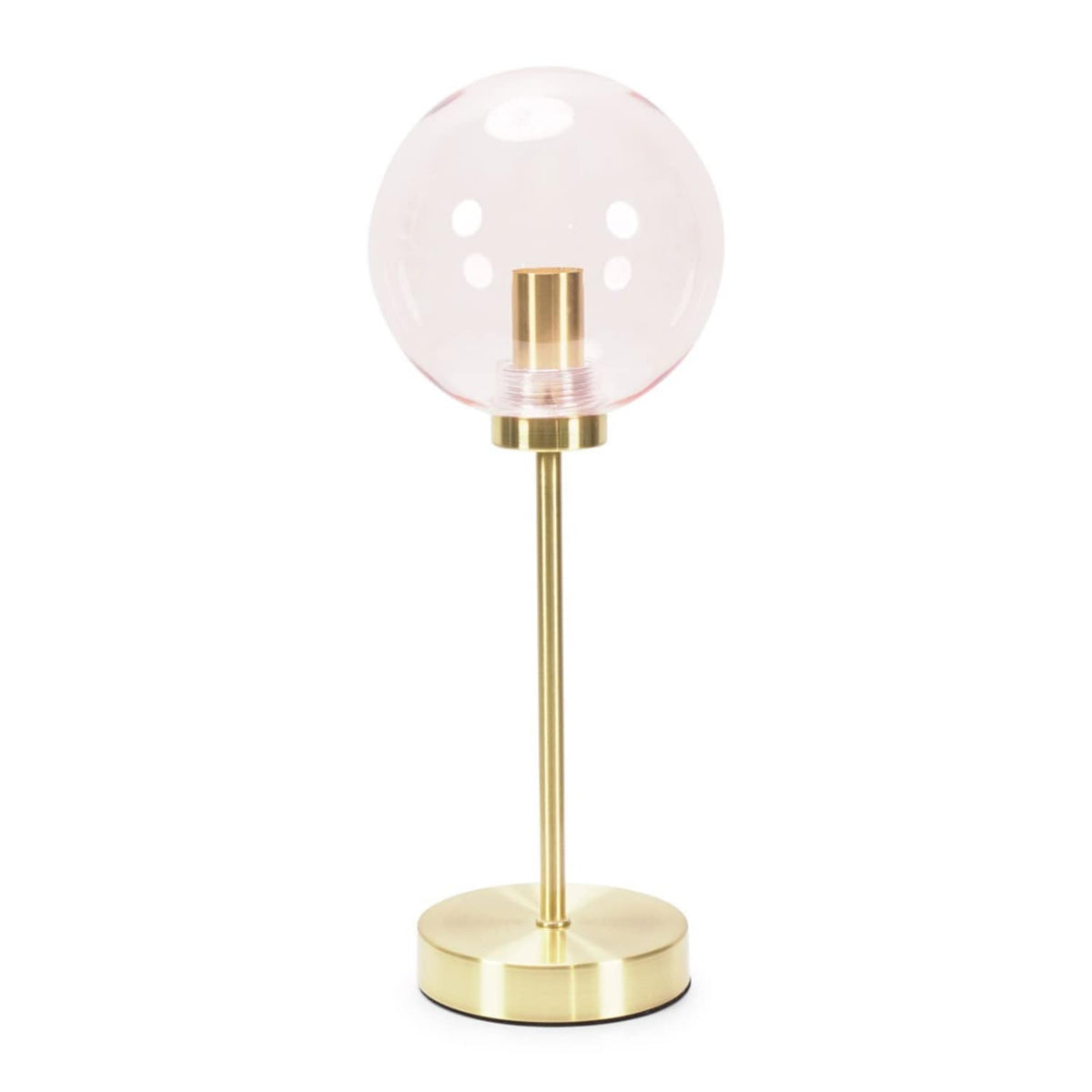 Lampe de bureau dorée globe verre rose - Élégance glamour — photo 3
