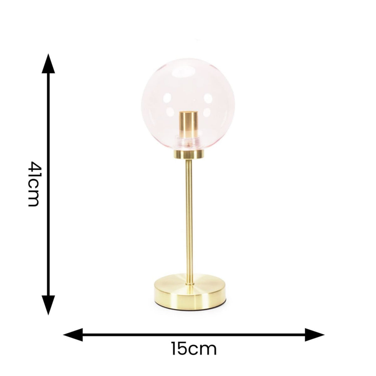 Lampe de bureau dorée globe verre rose - Élégance glamour — photo 4