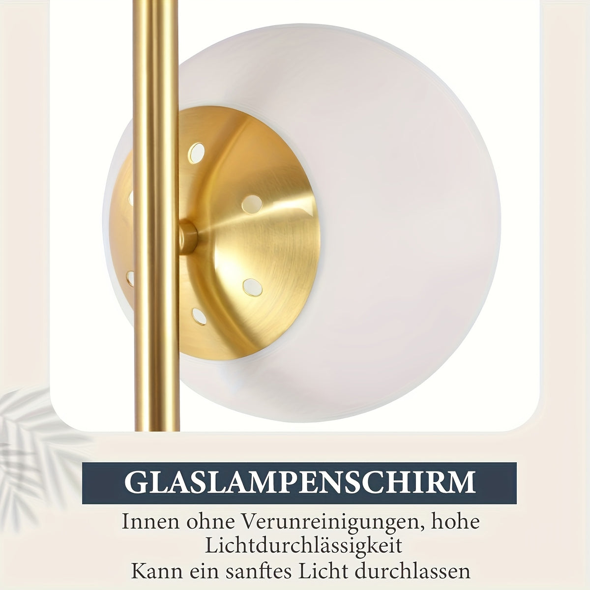Lampe de bureau double sphère en verre opale de 45 cm de haut