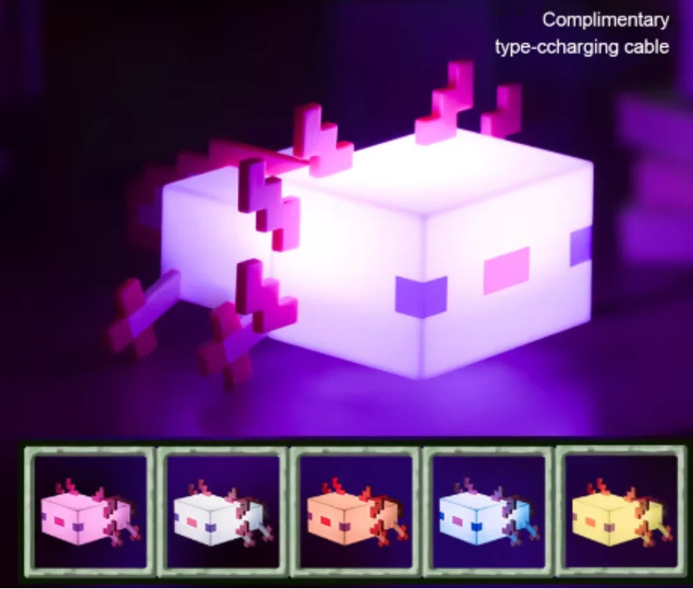 Lampe de bureau enfant Minecraft - Axolotl pixelisé LED — photo 5