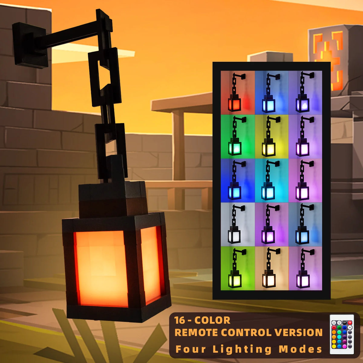 Lampe de bureau enfant Minecraft - Lanterne pixelisée LED — photo 4