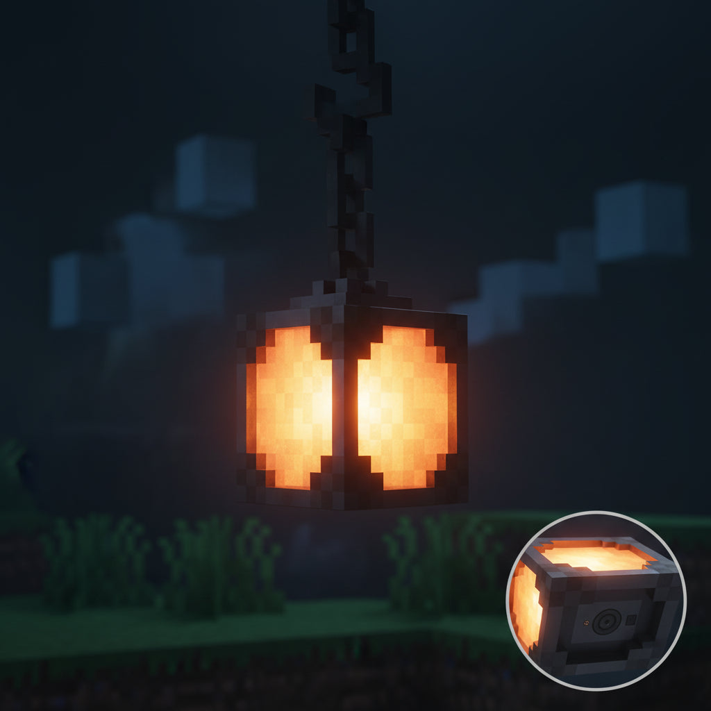 Lampe de bureau enfant Minecraft - Lanterne pixelisée LED — photo 5