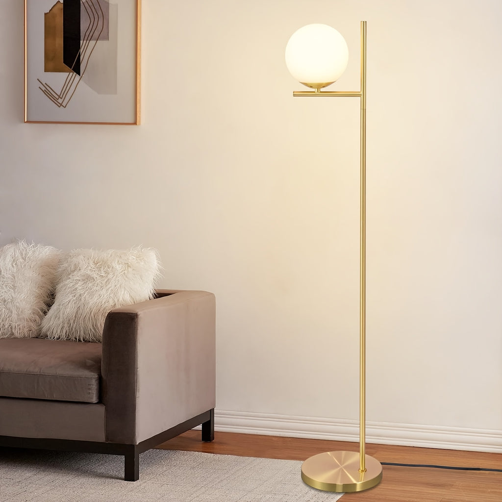 Lampe de bureau à globe opale de 20 cm, noir mat ou doré