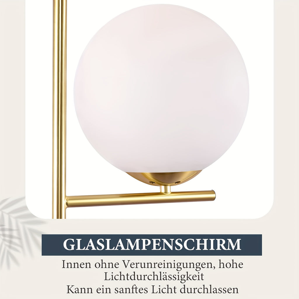 Lampe de bureau à globe opale de 20 cm, noir mat ou doré