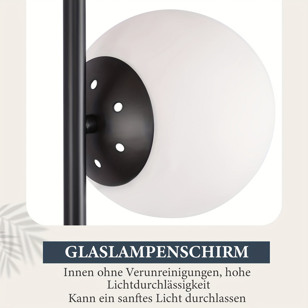 Lampe de bureau à globes de verre opale, une ou trois flammes