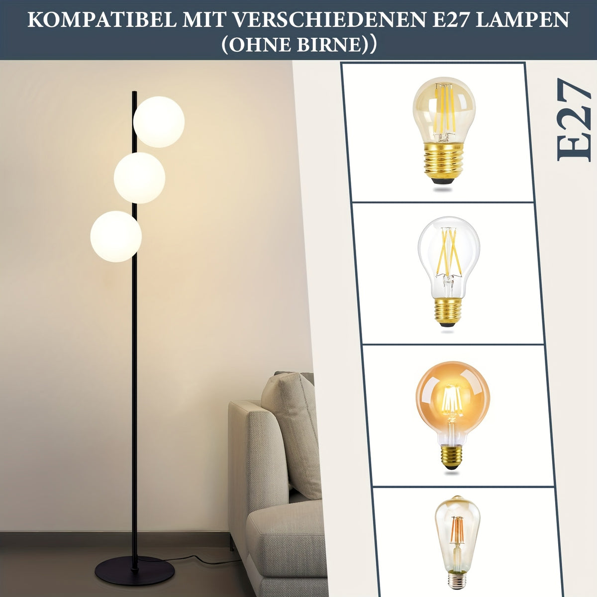 Lampe de bureau à globes de verre opale, une ou trois flammes