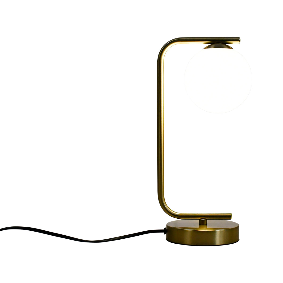 Lampe de bureau en laiton satiné - Globe en verre design — photo 4