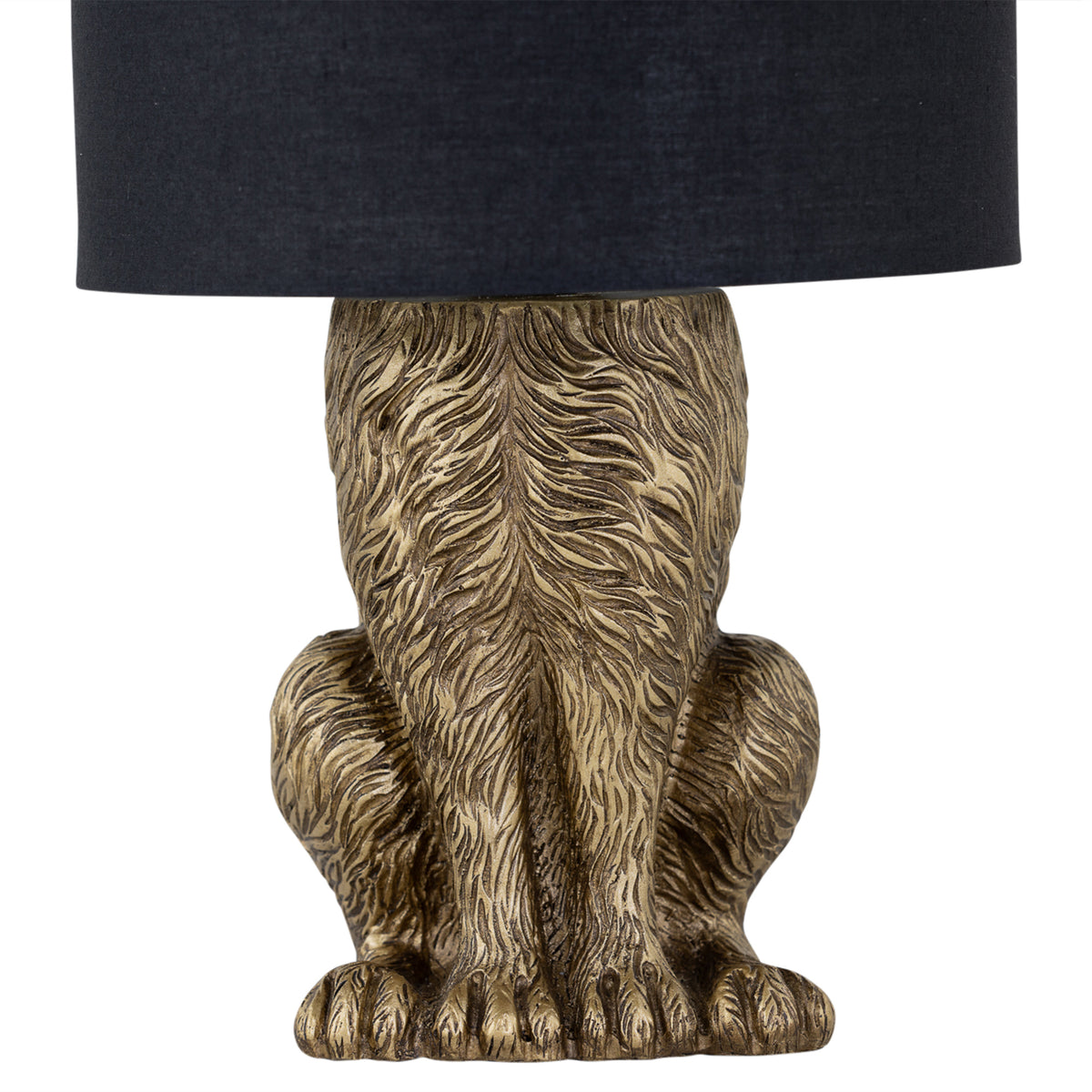 Lampe de bureau lapin doré - Statuette déco abat-jour noir — photo 3