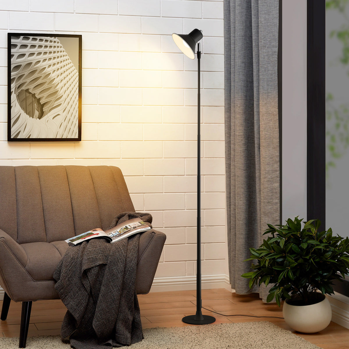 Lampe de bureau LED à boîtier de commande posé sur le câble