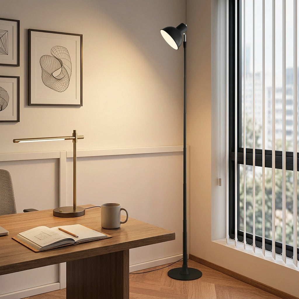 Lampe de bureau LED à boîtier de commande posé sur le câble