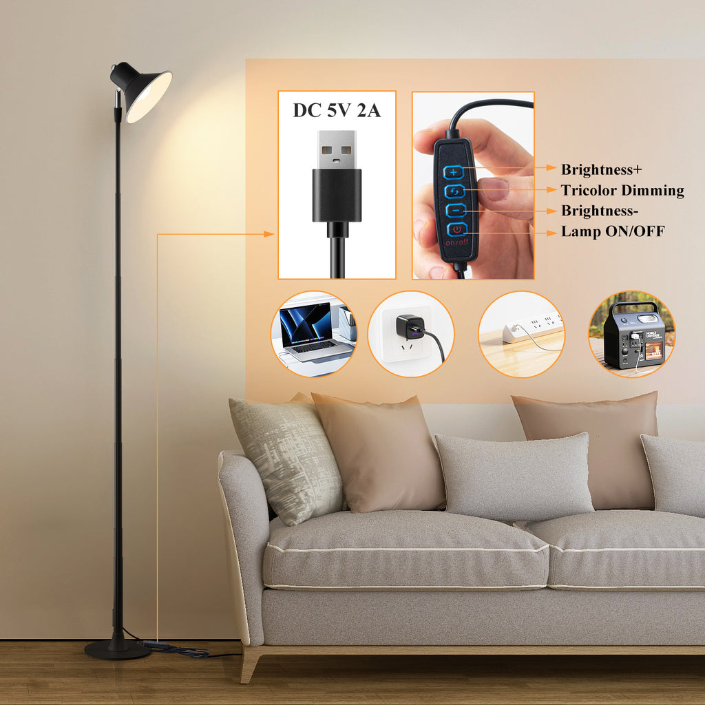 Lampe de bureau LED à boîtier de commande posé sur le câble