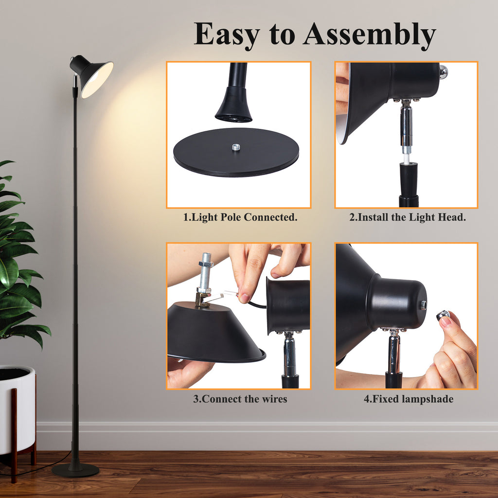 Lampe de bureau LED à boîtier de commande posé sur le câble