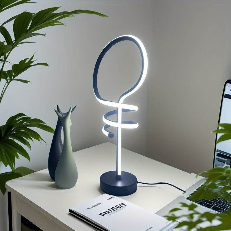 Lampe de bureau LED en boucle nouée de 46 cm en aluminium