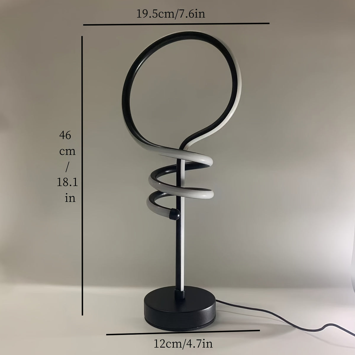 Lampe de bureau LED en boucle nouée de 46 cm en aluminium