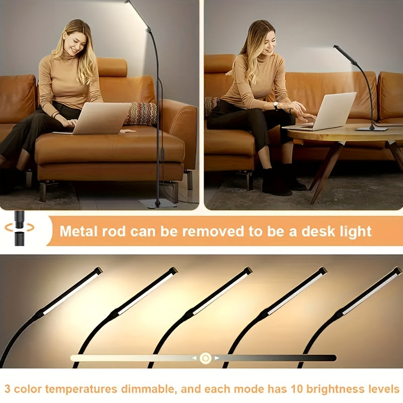 Lampe de bureau LED noire sur trépied, barre LED de 25 cm
