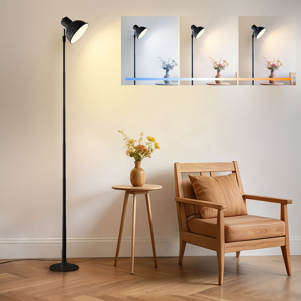 Lampe de bureau LED à mât réglable de 45 à 145 cm, trois blancs