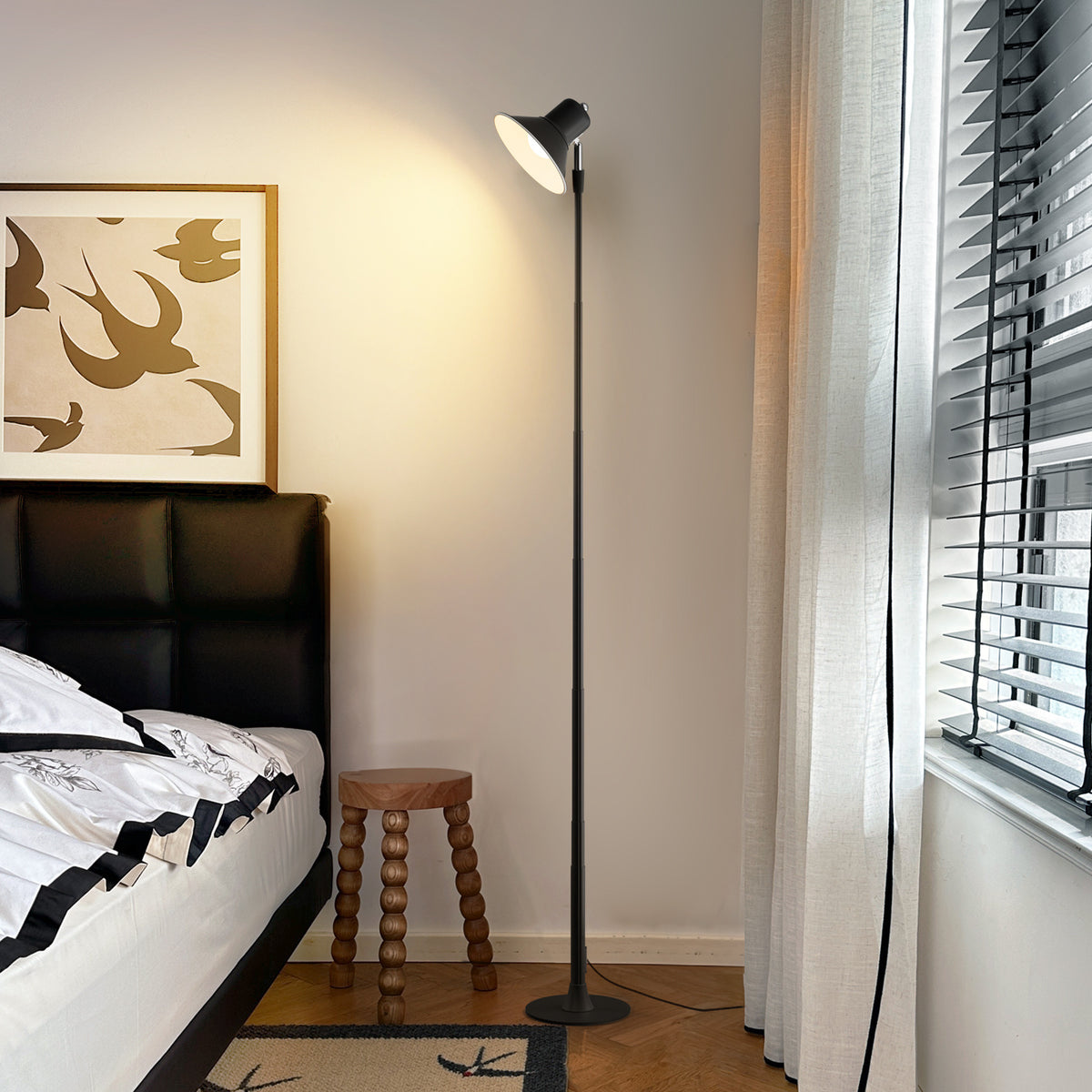 Lampe de bureau LED à mât réglable de 45 à 145 cm, trois blancs