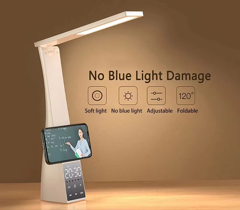 Lampe de bureau LED pliable - Reveil et enceinte Bluetooth — photo 3