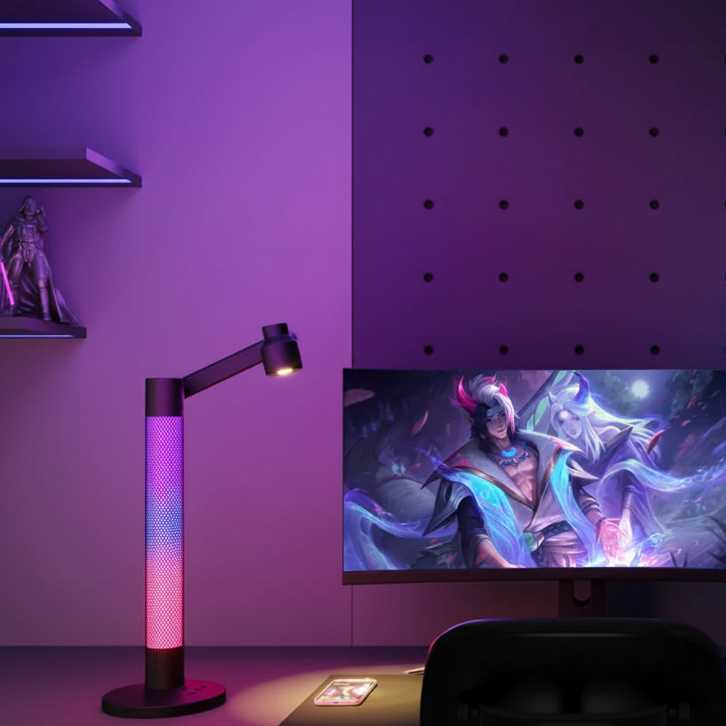 Lampe de bureau LED RGB connectée - Ambiance et rythme sonore — photo 2 Image