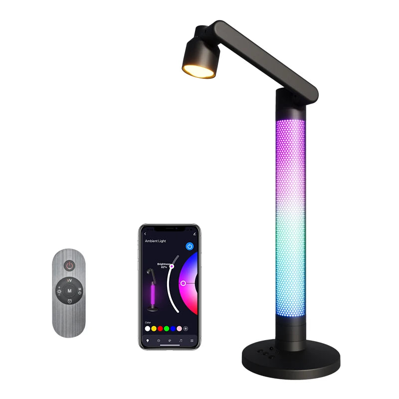 Lampe de bureau LED RGB connectée - Ambiance et rythme sonore — photo 4
