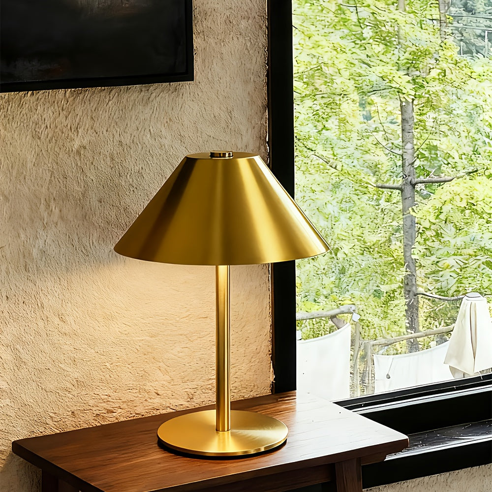 Lampe de bureau LED sans fil dorée - Design champignon — photo 1