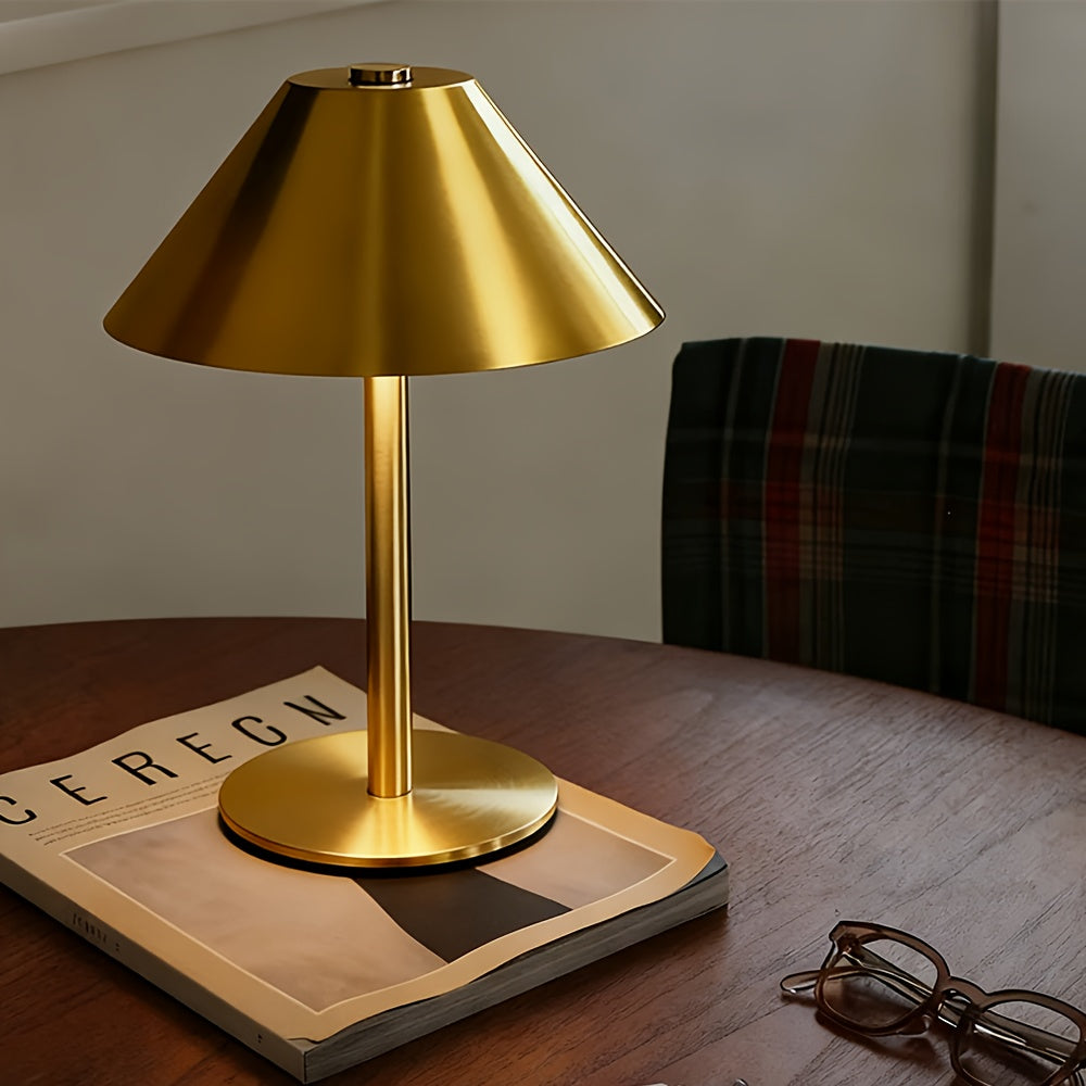 Lampe de bureau LED sans fil dorée - Design champignon — photo 4
