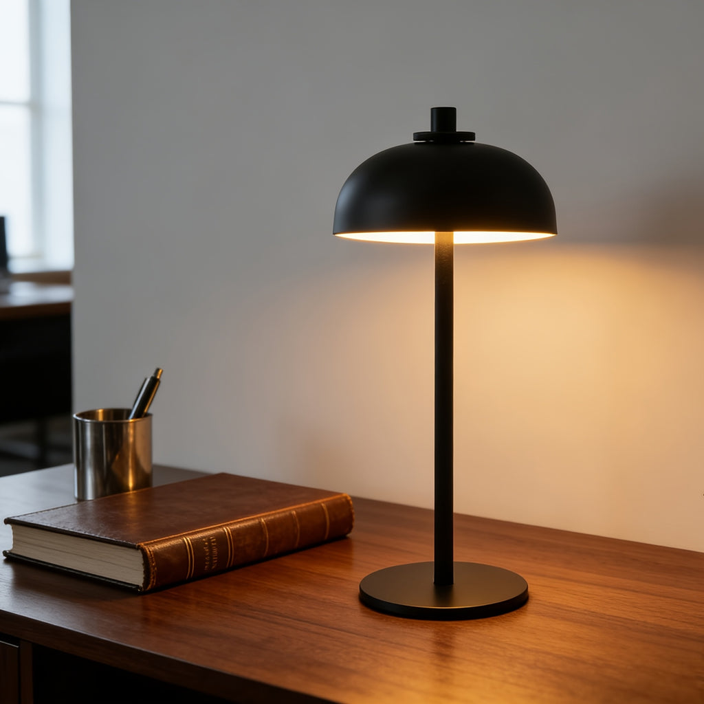 Lampe de bureau LED sans fil tactile - Métal noir mat — photo 1