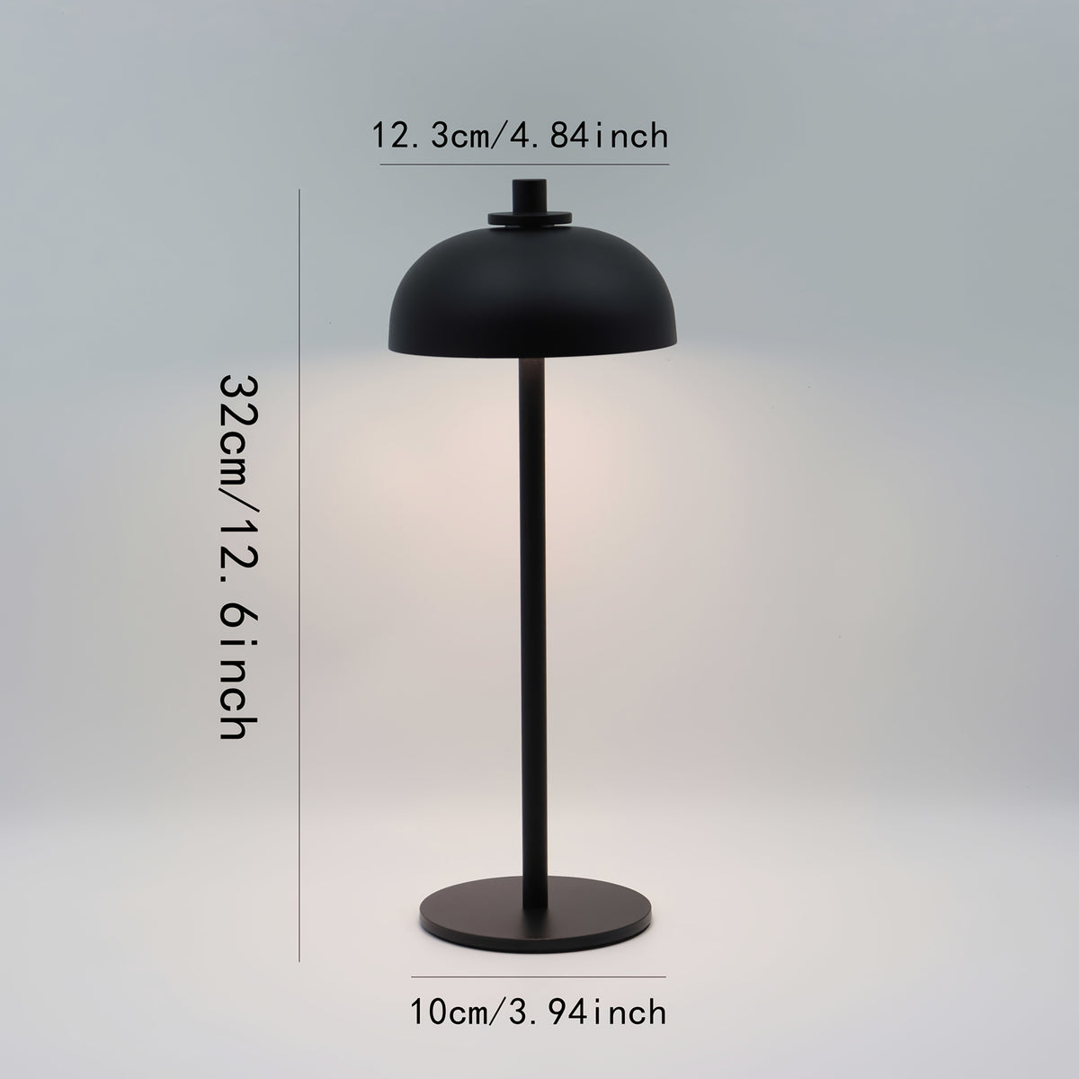 Lampe de bureau LED sans fil tactile - Métal noir mat — photo 2