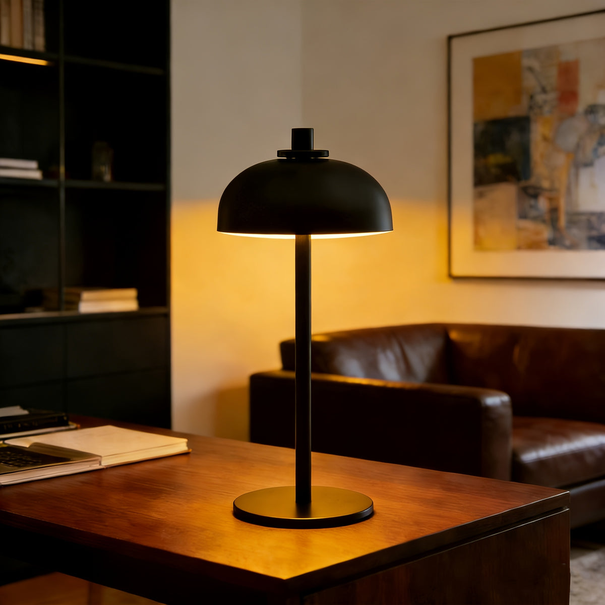 Lampe de bureau LED sans fil tactile - Métal noir mat — photo 3