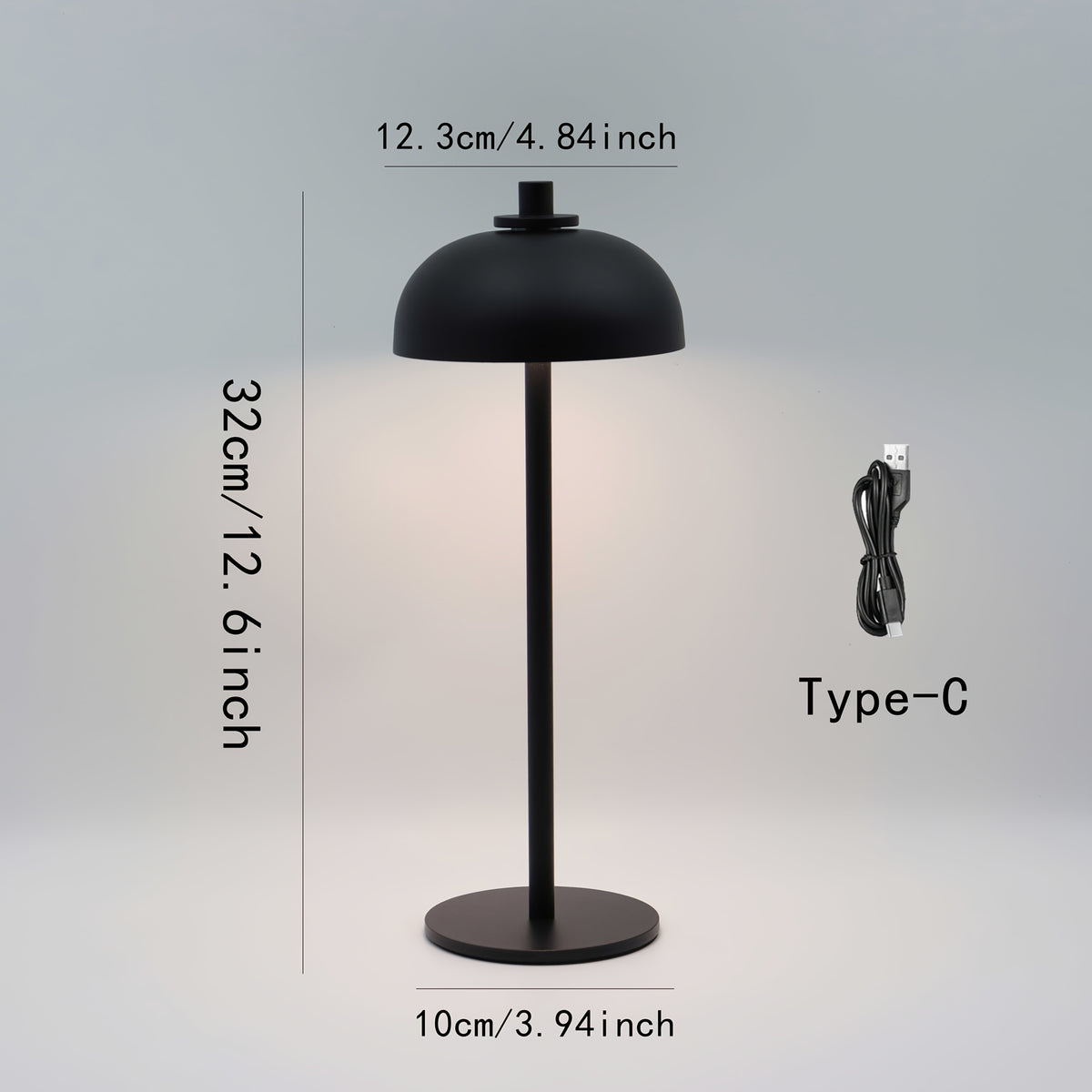 Lampe de bureau LED sans fil tactile - Métal noir mat — photo 5