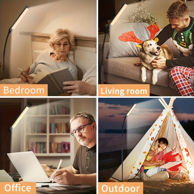 Lampe de bureau LED sur trépied à col flexible, 10 intensités
