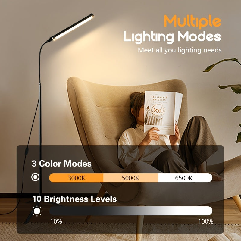 Lampe de bureau LED sur trépied à col flexible, 10 intensités