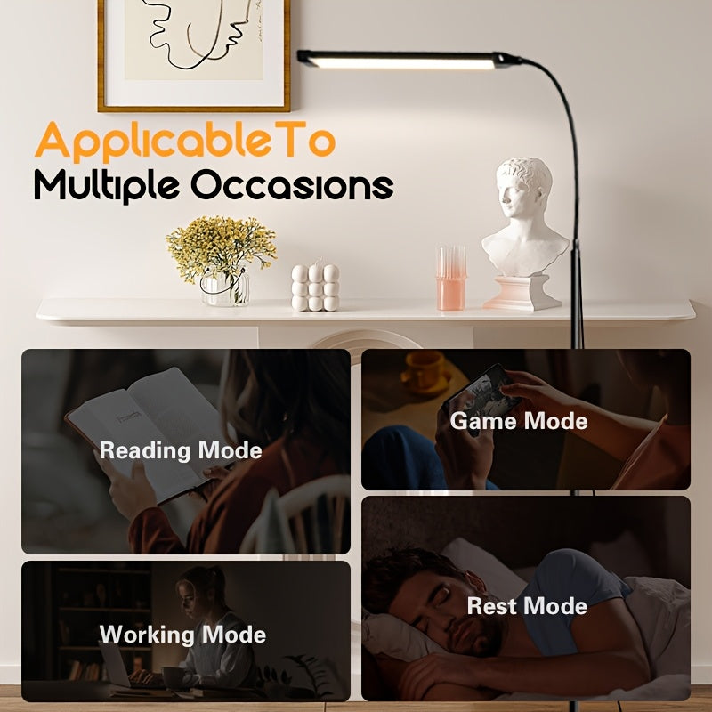 Lampe de bureau LED sur trépied à col flexible, 10 intensités