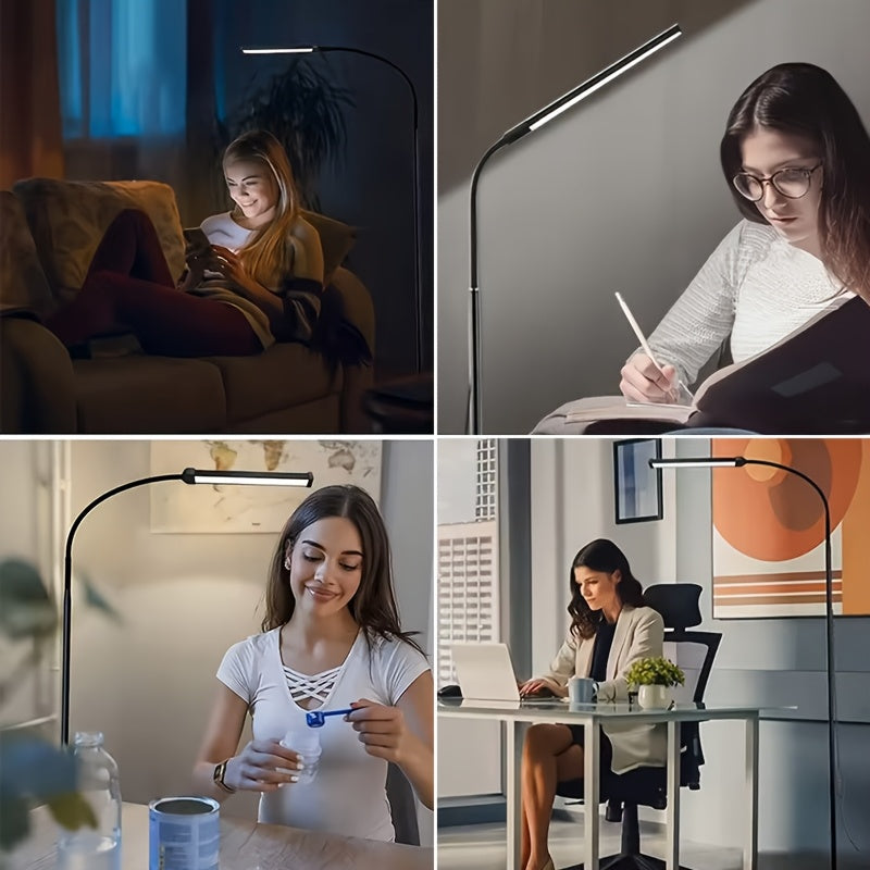 Lampe de bureau LED sur trépied à col flexible, 10 intensités