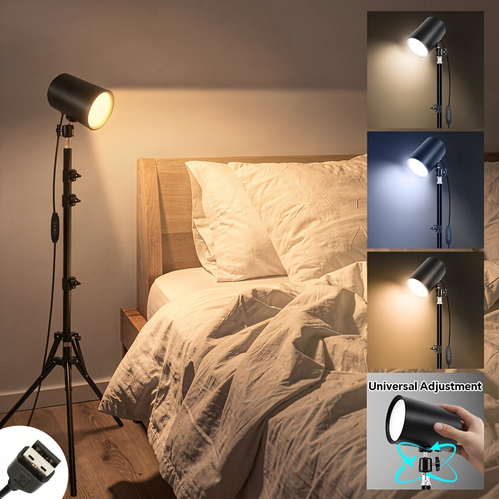 Lampe de bureau LED sur trépied pliant réglable de 80 à 156 cm