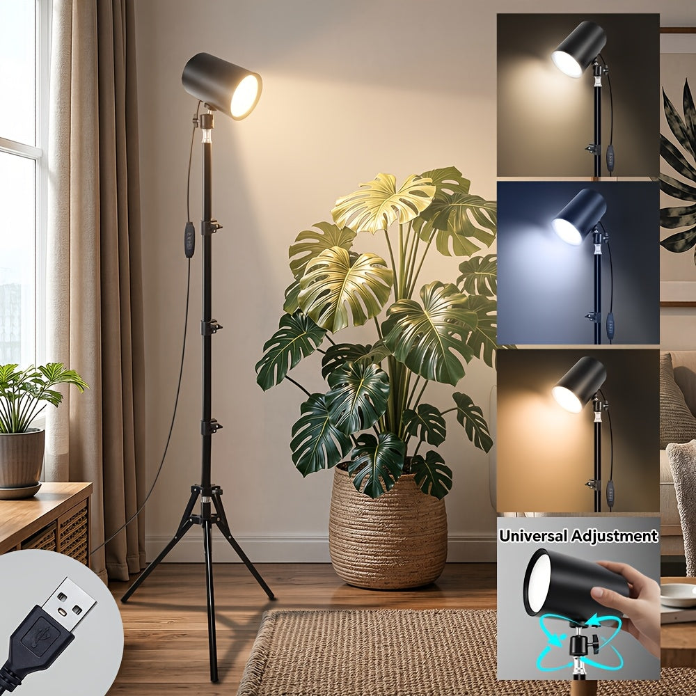 Lampe de bureau LED sur trépied pliant réglable de 80 à 156 cm