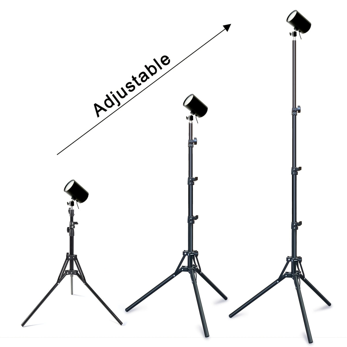Lampe de bureau LED sur trépied pliant réglable de 80 à 156 cm