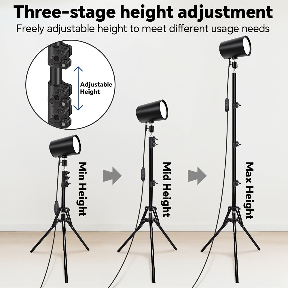 Lampe de bureau LED sur trépied pliant réglable de 80 à 156 cm