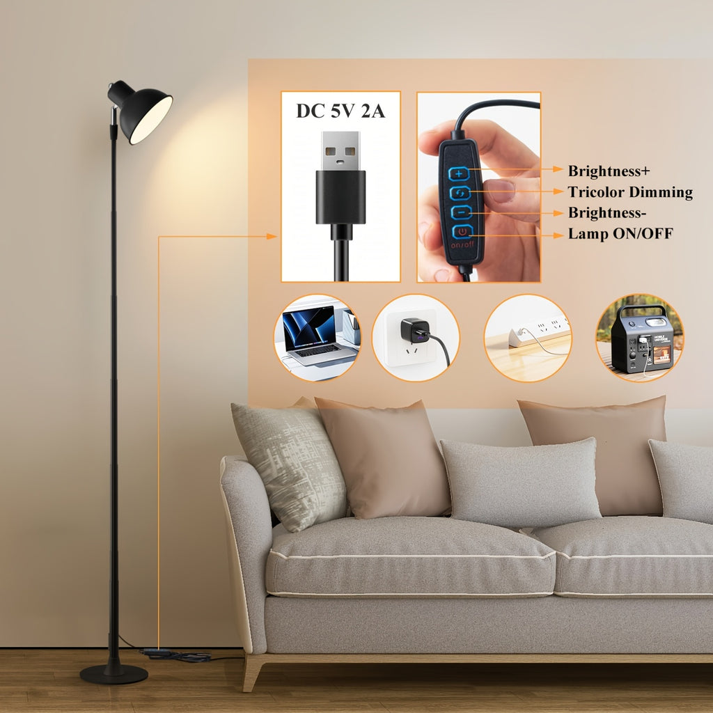 Lampe de bureau LED USB à abat-jour de 14 ou 12 cm de large